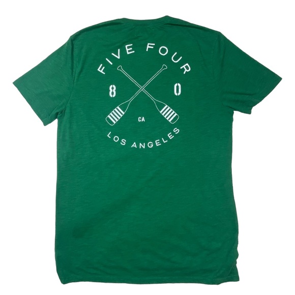 FIVE FOUR Los Angeles Drifter Paddle Flag T Shirt L Green Boat - Picture 5 of 11